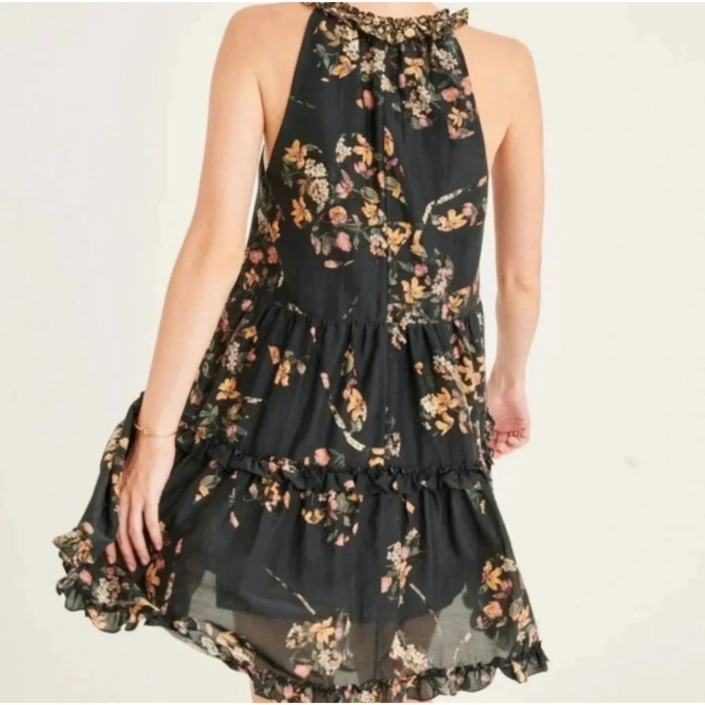 SUPER NATURAL SECRET MISSION Cape Town Isabel Black Floral Tired Mini Dress XS - Picture 5 of 9